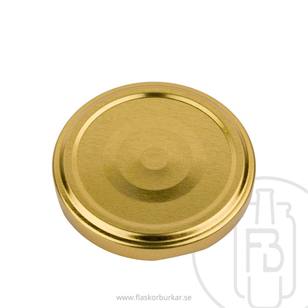 Twist off lid, 63mm, Gold, Safety button